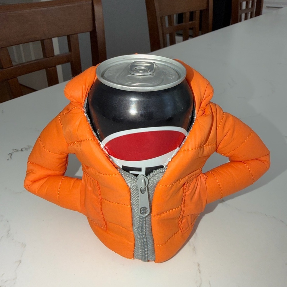 Orange and Blue Can Puffer Jackets (2) - Picture 3 of 6